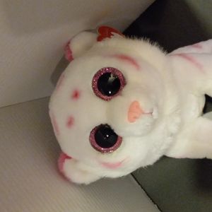 Large VelveTy Beanie Boos Tabor Tiger pink and white